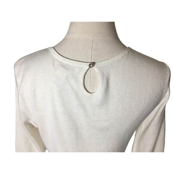 Sundance Dress Women's Size Medium White Cotton Silk Blend Knee Length - Picture 4 of 5